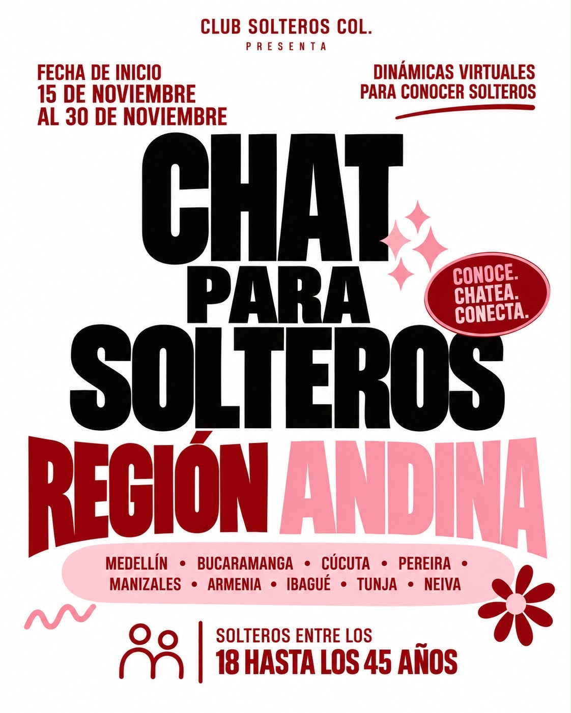 Chat para solteros Región Andina | 15 al 30 de noviembre
